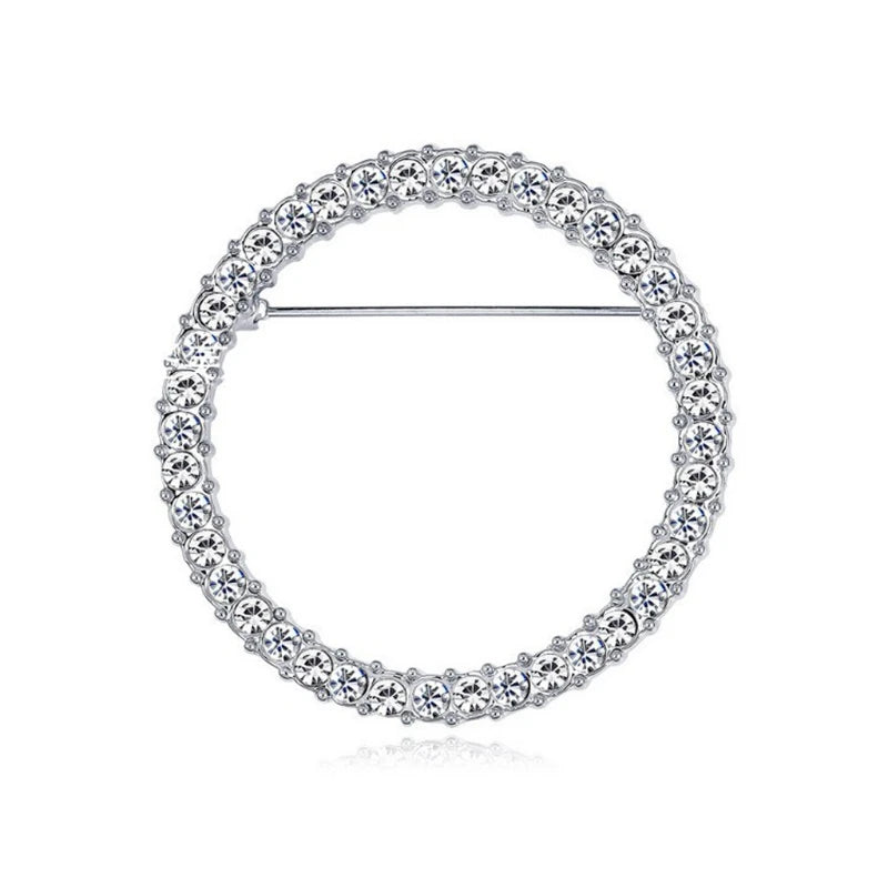 Round Crystal Brooch – Elegant Eyeglasses Holder